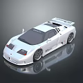 White Sports Car With Sleek Aerodynamic Design And Rear Spoiler