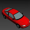 Red Two Door Compact Car With Sleek Design Silver Wheels And White Headlights