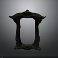 Modern Home Decorative Metal Frame With Intricate Carvings Round Top Ornament And Side Details