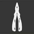 Silver Multifunctional Metal Multitool Pliers With Modern Design And Reflection On Dark Background 3d model