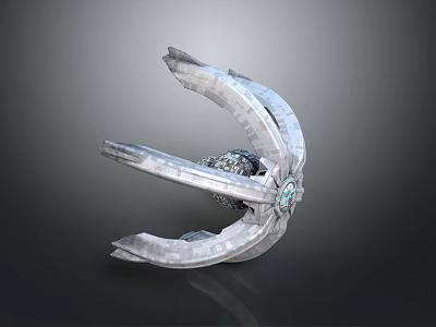 Futuristic Complex Metallic Mechanical Structure With Intricate Design And Green Core 3d model
