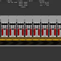 Long Range Military Weapon Missile With Silver Red Body And Yellow Bottom Stripe