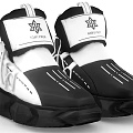Black And White High Top Sneakers With Star Logo And Chunky Sole