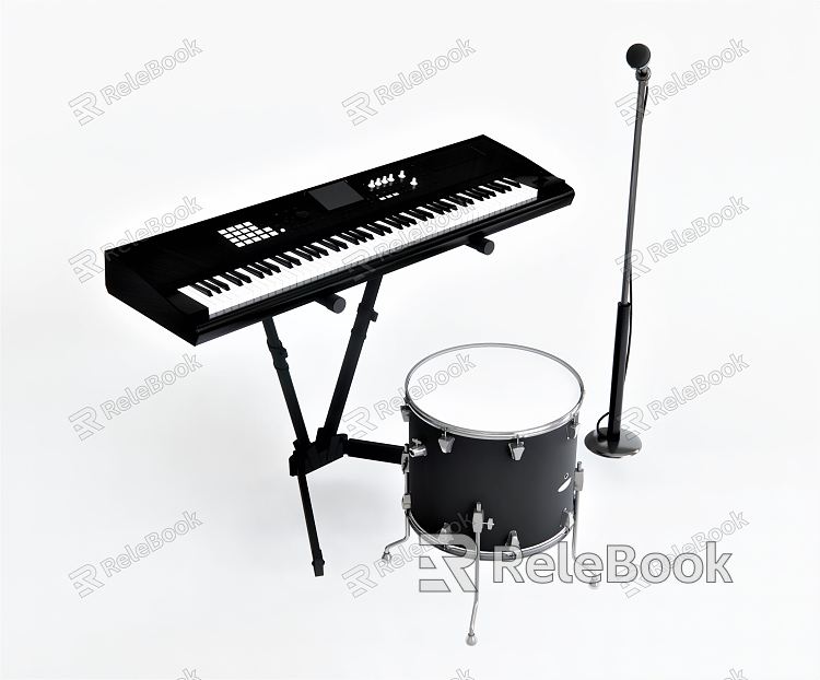 Modern electronic piano piano drum Mike rock instrument tambourine model