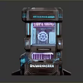 Futuristic Mecha Tech Computer Enhancer With Subwave Control Panel And Neon Lights 3d model
