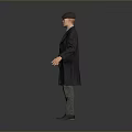 A Man Wearing a Hat Coat Vest and Trousers Standing with Arms Outstretched