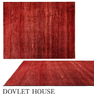 Red Square Carpet With Plush Soft Texture For Living Room Decor 3d model