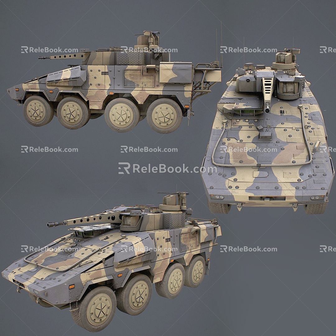 Modern armored vehicle walking pong chariot tank 3d model