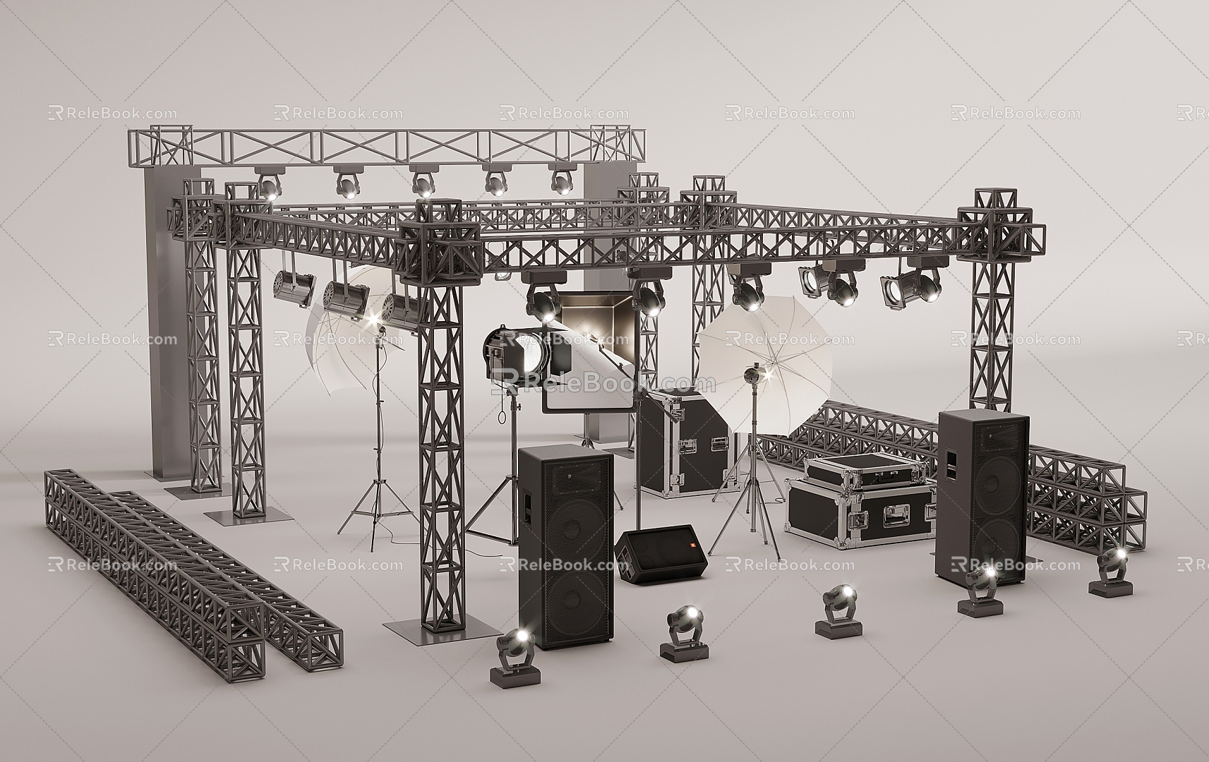 concert stage lighting sound console 3d model