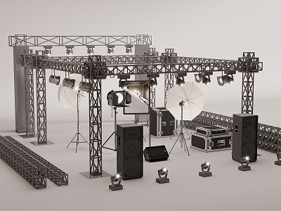 concert stage lighting sound console 3d model