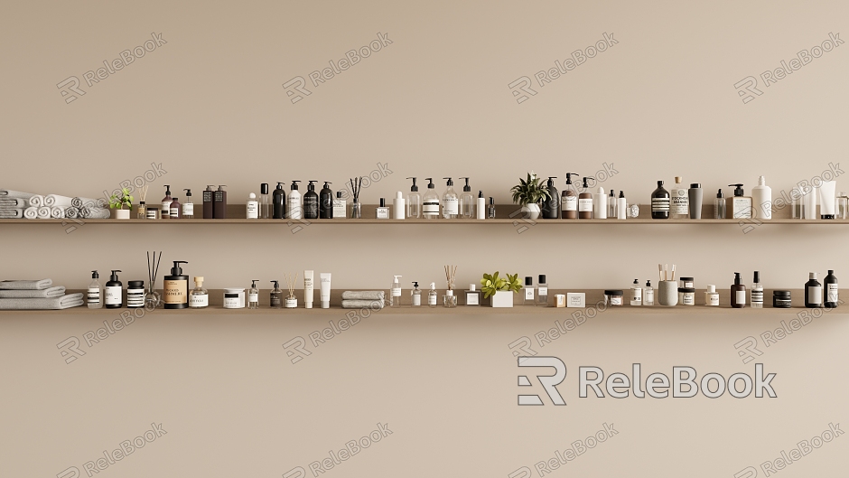 toiletries bottles, jars and jars model