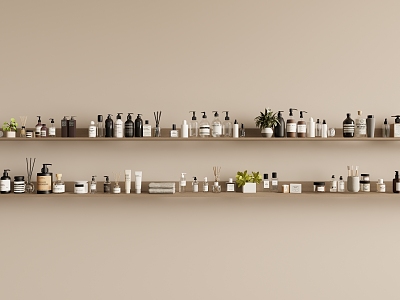 toiletries bottles, jars and jars model