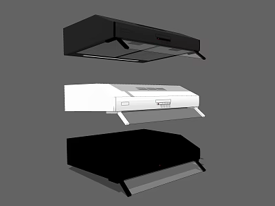 Kitchen Range Hood Appliances in Black and White Modern Designs for Home Kitchens 3d model