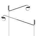 Modern Black Metal Wall Lamps With Adjustable Arms And White Spherical Shades