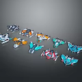 Vibrant Colorful Spacecraft Models Collection Showcasing Space And Astronomy Exploration Themes