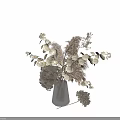 Transparent Glass Vase With Dried Eucalyptus Hydrangea And Pampas Grass Arrangement