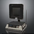 Vintage Electronic Appliance with Screen Control Panel Buttons and Ports 3d model