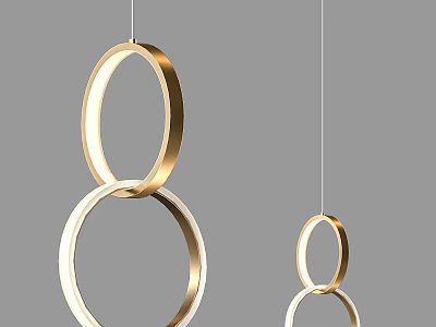 Modern Gold Circular Ring Chandelier With Hanging Design For Interior Lighting 3d model