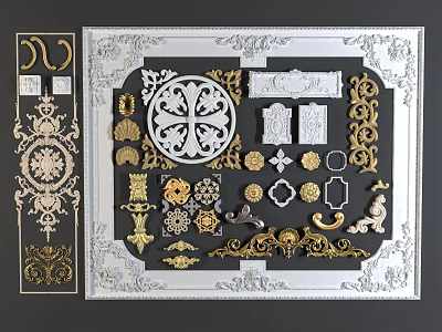 European-style carved 3d model