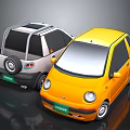Two Small Yellow and Silver Compact Cars with Modern Exterior Design