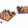 Classic Chess Entertainment Setup With Two Chessboards And Scattered Pieces For Leisure