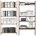 Modern Bookshelf Book Ornaments Combination 3d model