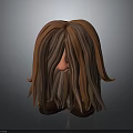 3D Cartoon Character With Long Flowing Brown Orange Hair And Beard Featuring Pink Nose