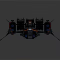 Advanced Sci Fi Spaceship With Mechanical Structure Multiple Weapon Systems And Colorful Details 3d model