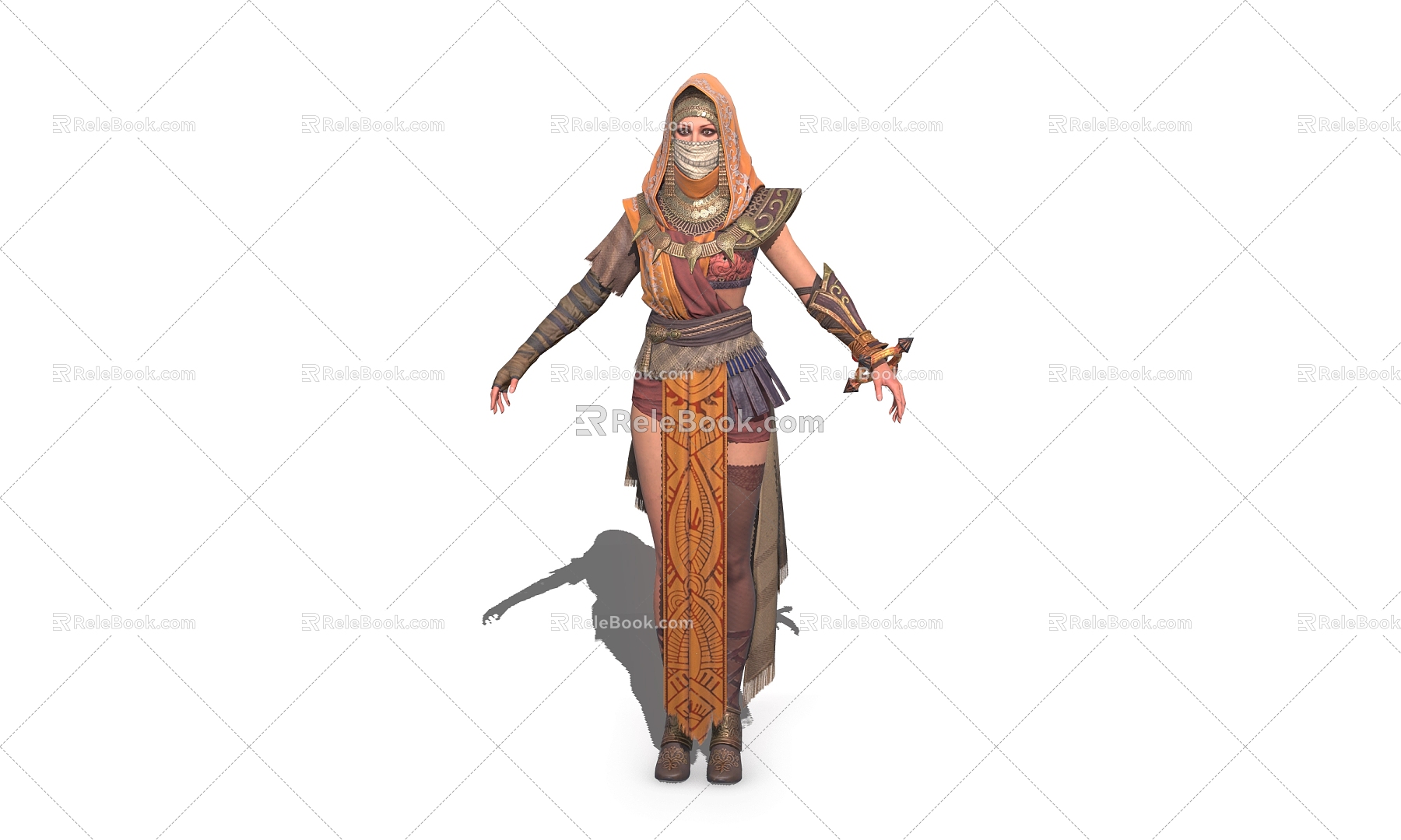 Middle Style Woman Arab Woman Asian Game Character 3d model