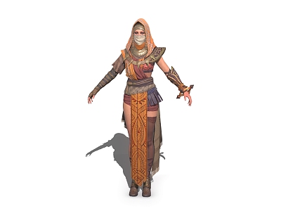 Middle Style Woman Arab Woman Asian Game Character 3d model