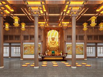 Chinese Buddhist Hall 3d model