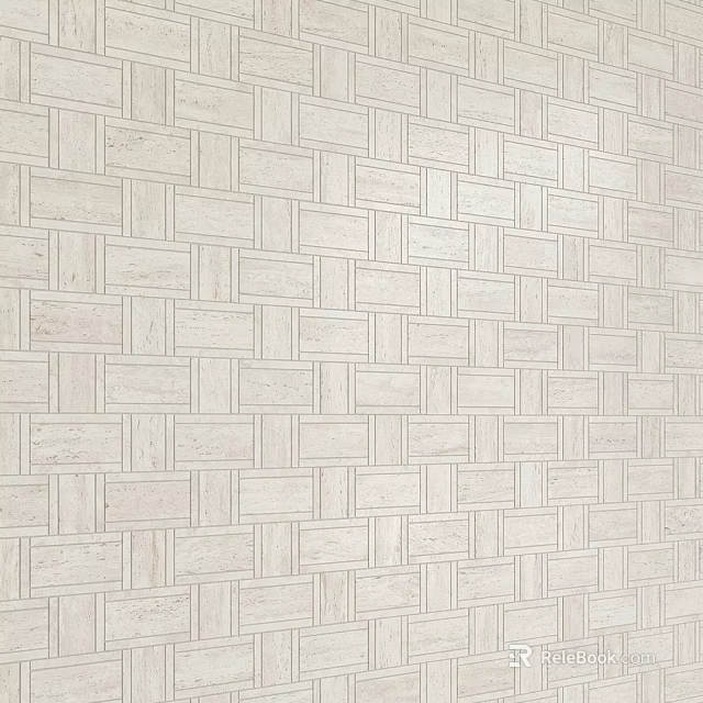 Light Colored Modern Floor Tiles Featuring Neatly Arranged Ceramic Surface Pattern 3d model