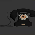 Vintage Rotary Phone Electronic Appliance With Classic Design And Mechanical Dial