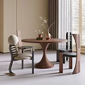 Dining Table and Chair Combination Dining Chair Round Dining Table 3d model