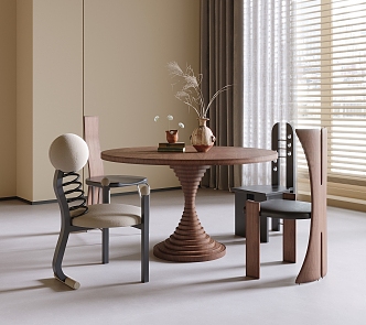 Dining Table and Chair Combination Dining Chair Round Dining Table 3d model