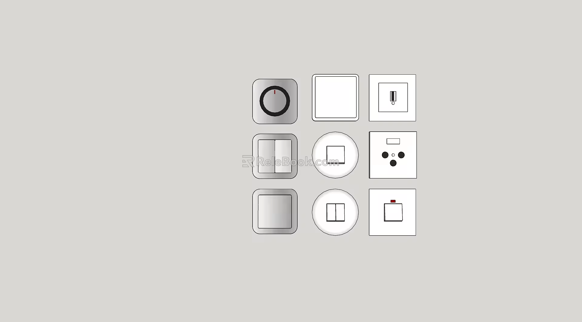 Switch socket combination 3d model