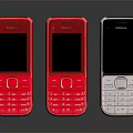 Nokia Feature Mobile Phones in Red and Silver Colors Display Screen