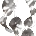 Modern Silver Wavy Metal Leaf Shaped Hanging Chandelier With Decorative Lights