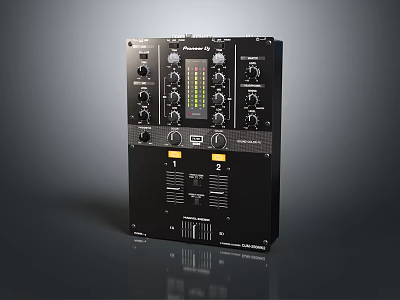 Professional Commercial Audio Mixer Console With Knobs Sliders And Display Panel 3d model