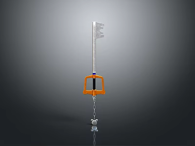 Measuring Tool With Silver Long Rod Orange Square Structure And Bottom Silver Ball 3d model