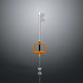 Measuring Tool With Silver Long Rod Orange Square Structure And Bottom Silver Ball