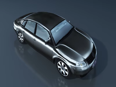Black Sleek Car 3D Rendered Modern Design With Sedan Body And Shiny Exterior 3d model