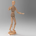 Game and Movie Character Golden Jointed Figure in Standing Position With Outstretched Arms