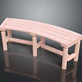 Light Wooden Outdoor Chair With Curved Slatted Seat And Sturdy Legs
