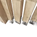 Natural Wooden Decorative Pillars With Metal Support Stands And Base Brackets