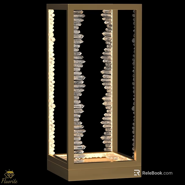 Elegant Gold Frame Table Lamp With Crystal Accents And Modern Design 3d model 