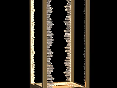 Elegant Gold Frame Table Lamp With Crystal Accents And Modern Design 3d model