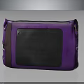 Stylish Purple Fashion Bag With Black Panel Brown Accents And Metallic Hardware Design