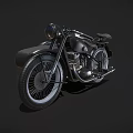 Vintage Black Motorcycle With Classic Design Elements 3d model