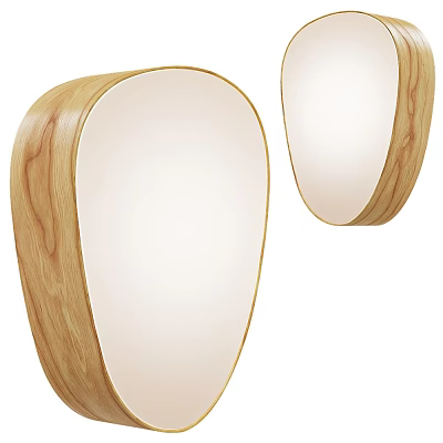 Modern Wooden Wall Lamps With White Shade For Contemporary Home Decor 3d model